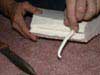 cutting slit in foam